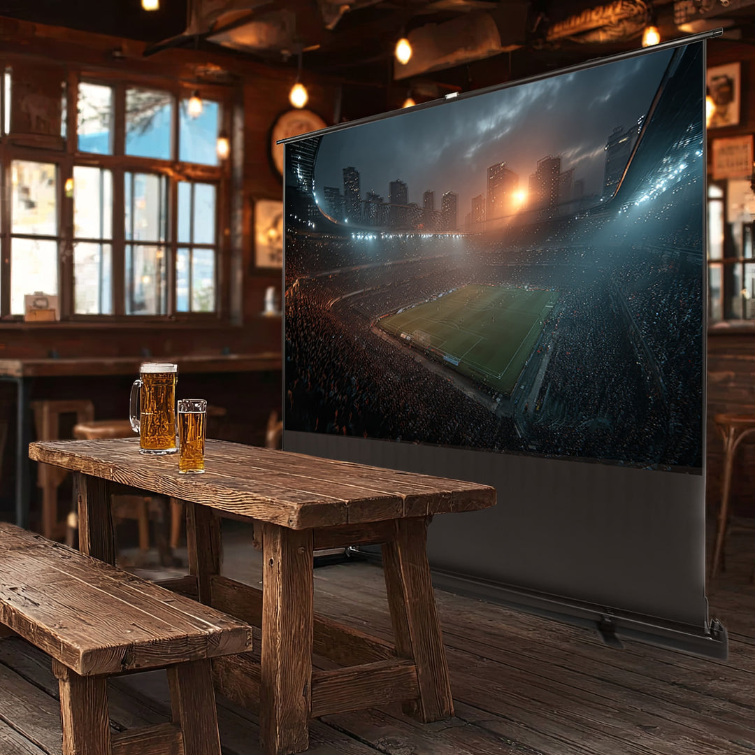 Bärbar projektionsduk Maclean, kompakt, golv, 100", 16:9, MC-964