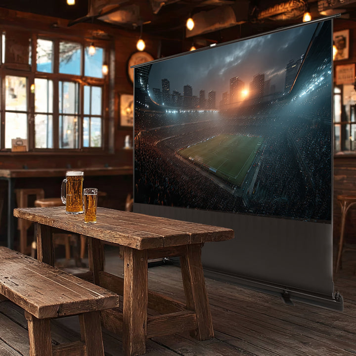 Bärbar projektionsduk Maclean, kompakt, golv, 100", 16:9, MC-964