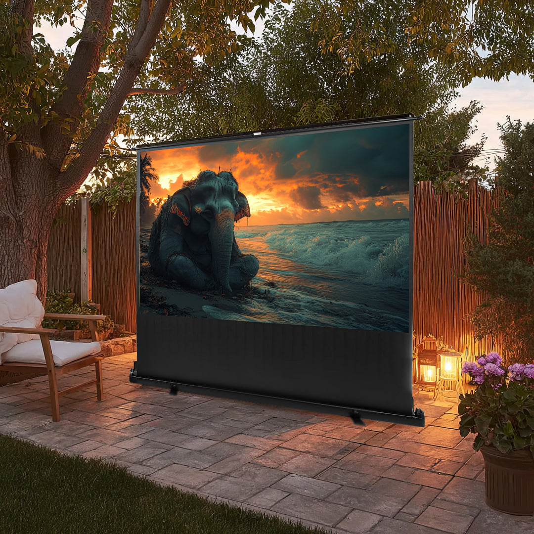 Bärbar projektionsduk Maclean, kompakt, golv, 100", 16:9, MC-964