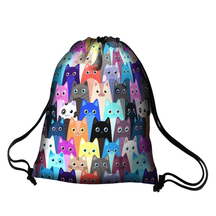 Bertoni ryggsäck, fullfärgstryck, vattentät, Meow-mönster, EE0035