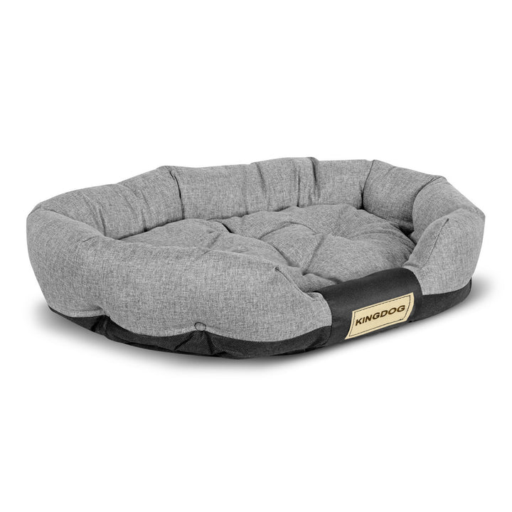 AIO oval hundbädd 130 x 105 cm vattentät grå CODUOWAL130/105C-SZ