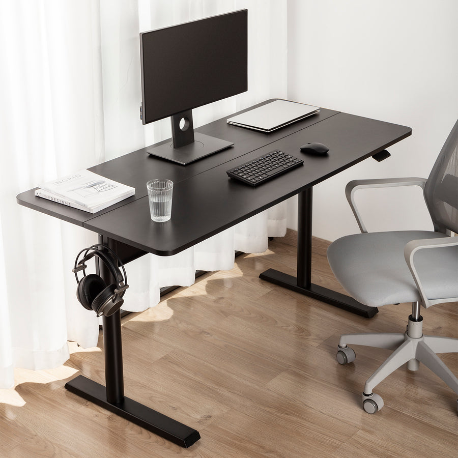 Skrivbord med bordsskiva 140x68cm Ergo Office, gasfjäder, höjdjusterbart, för stående och sittande arbete, max höjd 115cm, ER-453