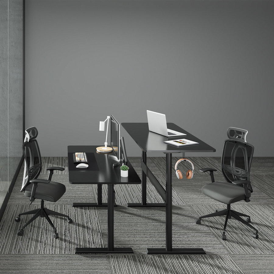Skrivbord med bordsskiva 140x68cm Ergo Office, gasfjäder, höjdjusterbart, för stående och sittande arbete, max höjd 115cm, ER-453