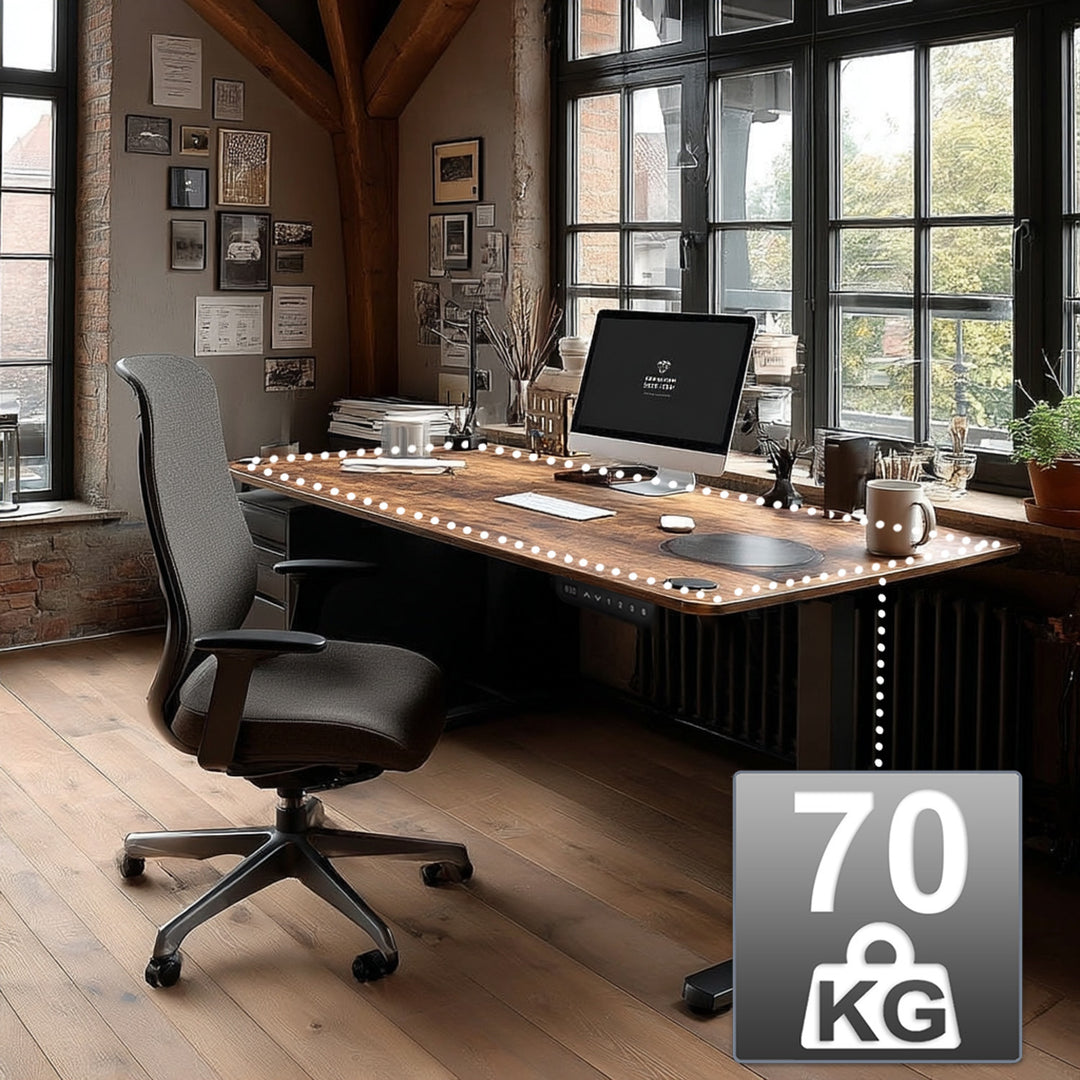 Skrivbord Ergo Office elektrisk höjdjustering, för stående och sittande, maxhöjd 114 cm, ER-451