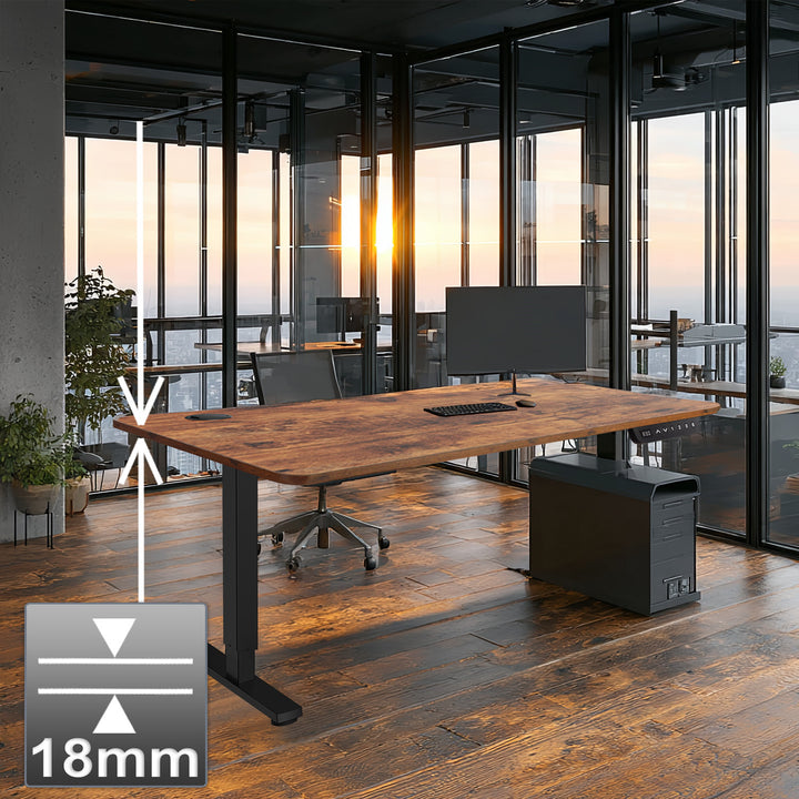 Skrivbord Ergo Office elektrisk höjdjustering, för stående och sittande, maxhöjd 114 cm, ER-451