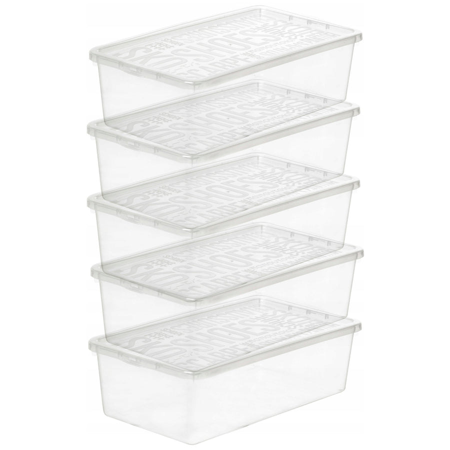 5x Skokartong för damer, transparent, Plast Team Basic