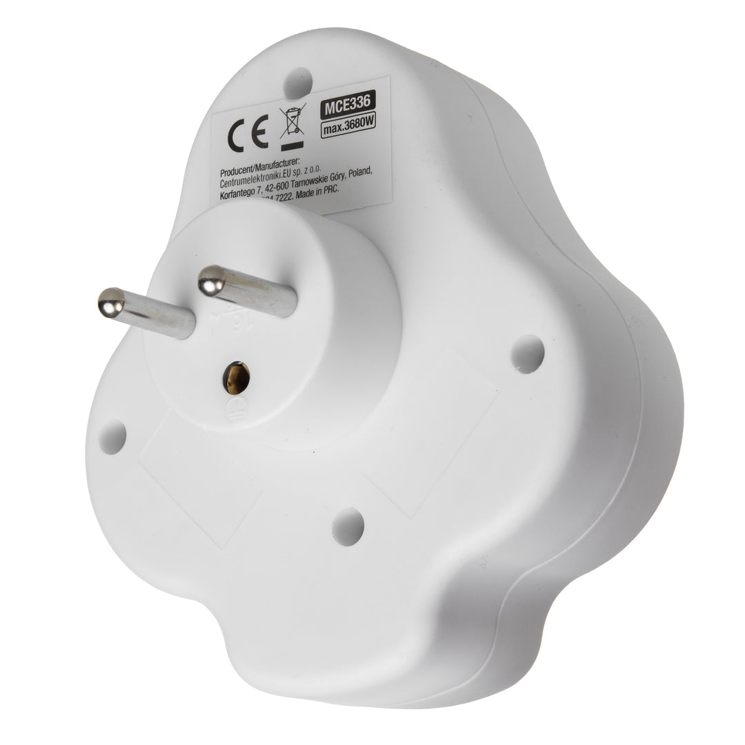 Maclean-uttag, grenuttag med 2 uttag och USB A/C 2,4 A, typ E, 2x16 A, MCE336 E