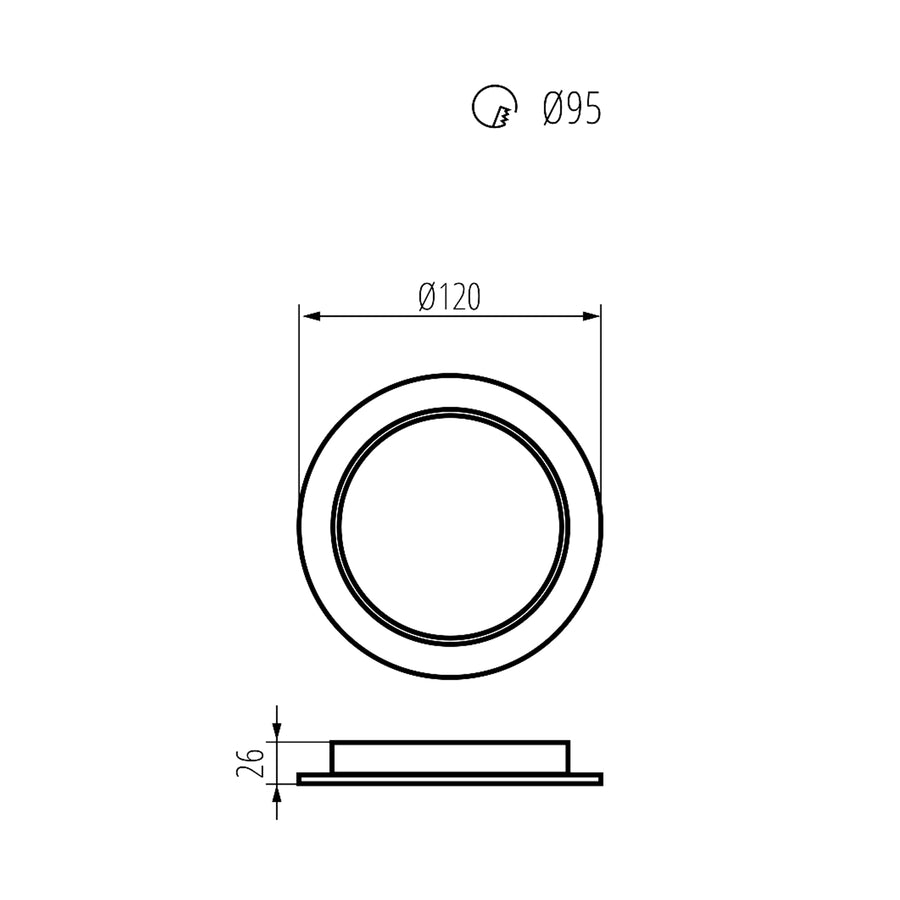 Maclean LED-takpanel, infälld SLIM, 9W, neutralvit 4000K, 120*26mm, 900lm, MCE371 R