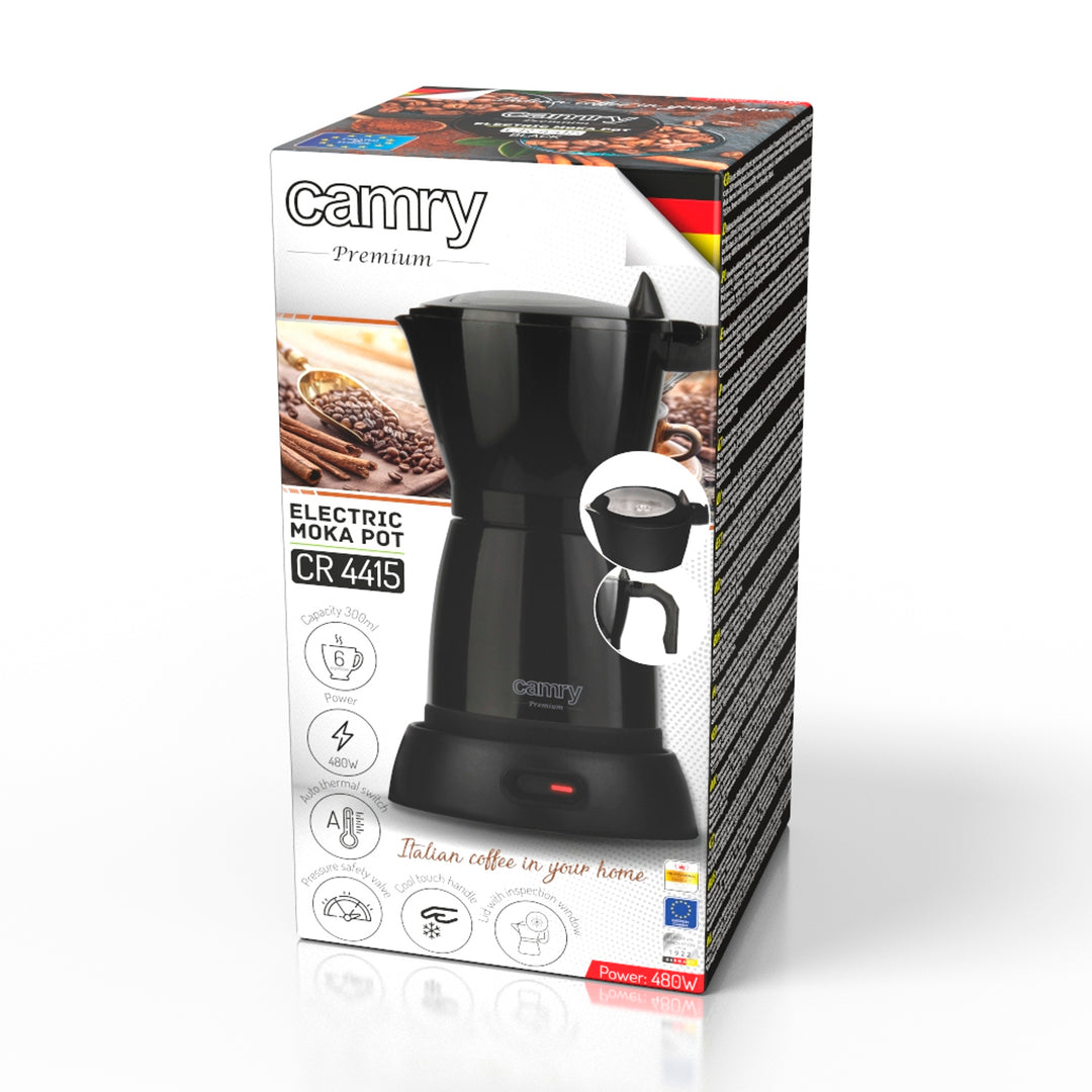 Moka Camry CR 4415B 300 ml elektrisk kaffemaskin för 6 koppar espresso
