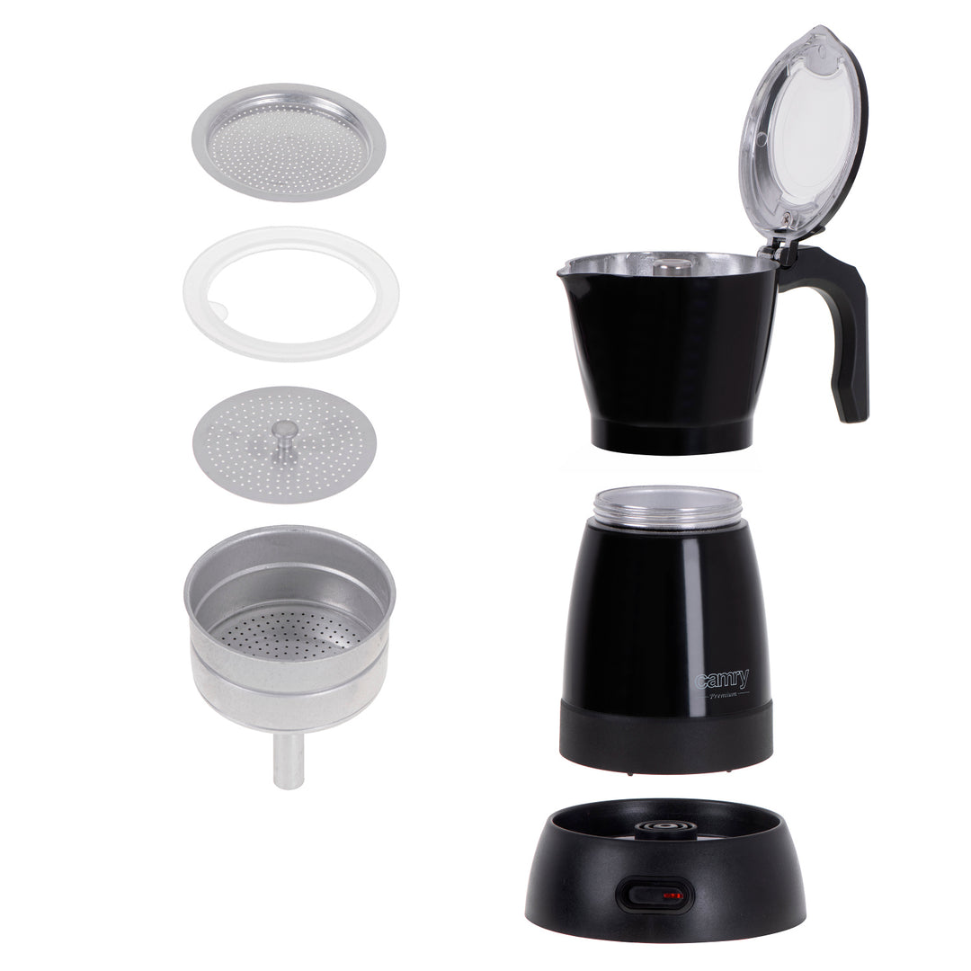 Moka Camry CR 4415B 300 ml elektrisk kaffemaskin för 6 koppar espresso