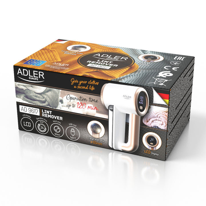 Adler rakapparat, USB-laddning, LCD-display, 3-stegs hastighet, borste, AD 9617
