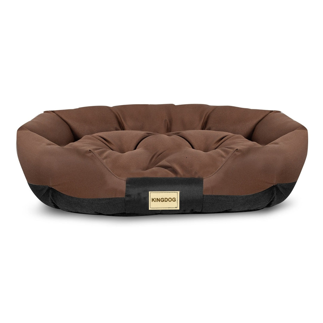 Hundbädd oval 130x105 cm vattentät brun/svart CODUOWAL130/105BRA