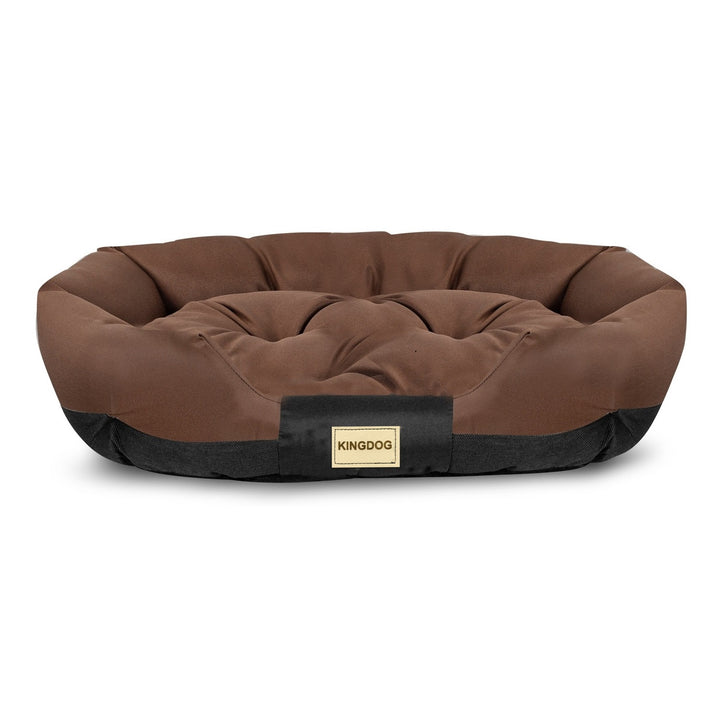 Hundbädd oval 130x105 cm vattentät brun/svart CODUOWAL130/105BRA