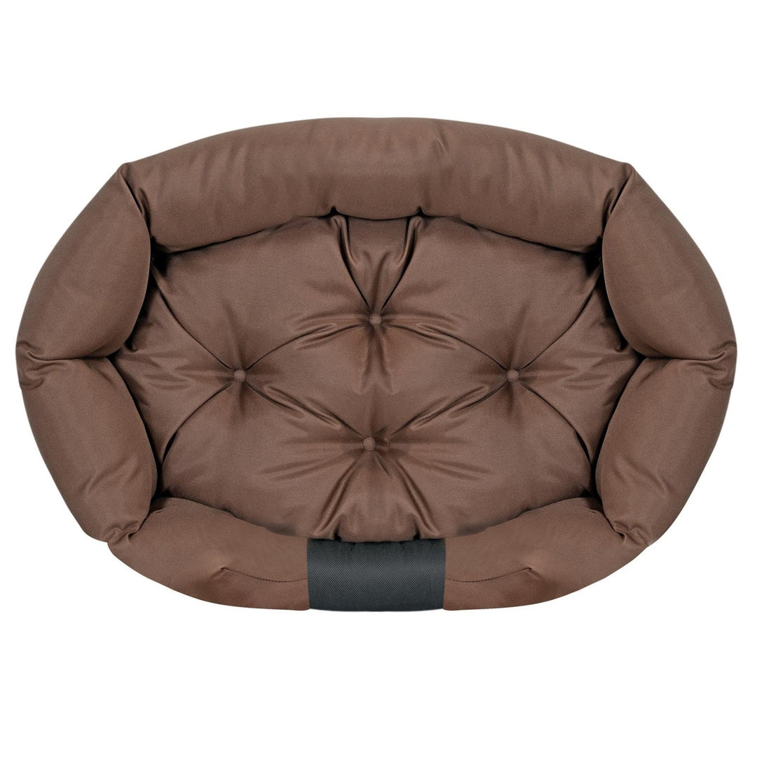 Hundbädd oval 130x105 cm vattentät brun/svart CODUOWAL130/105BRA