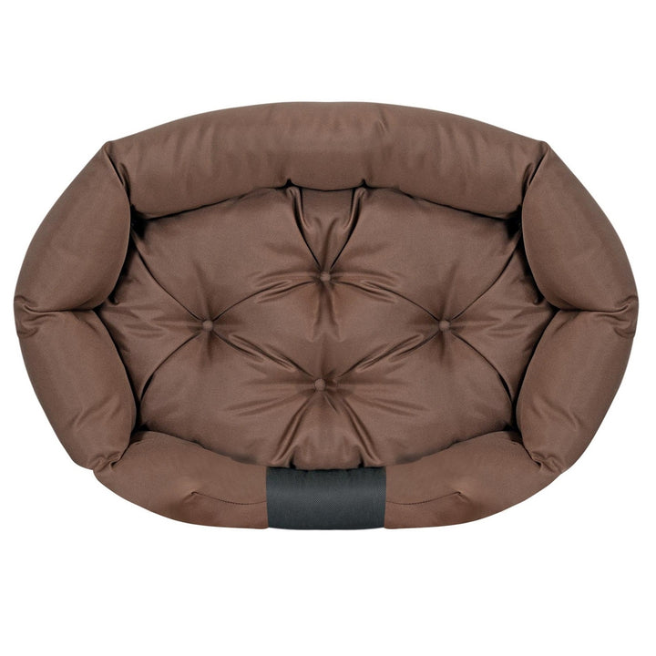 Hundbädd oval 130x105 cm vattentät brun/svart CODUOWAL130/105BRA