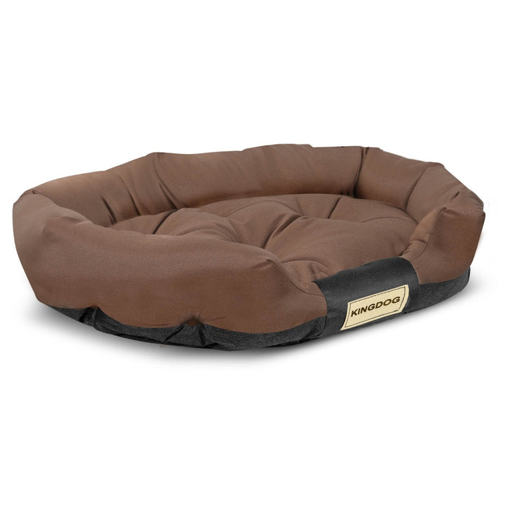 Hundbädd oval 130x105 cm vattentät brun/svart CODUOWAL130/105BRA