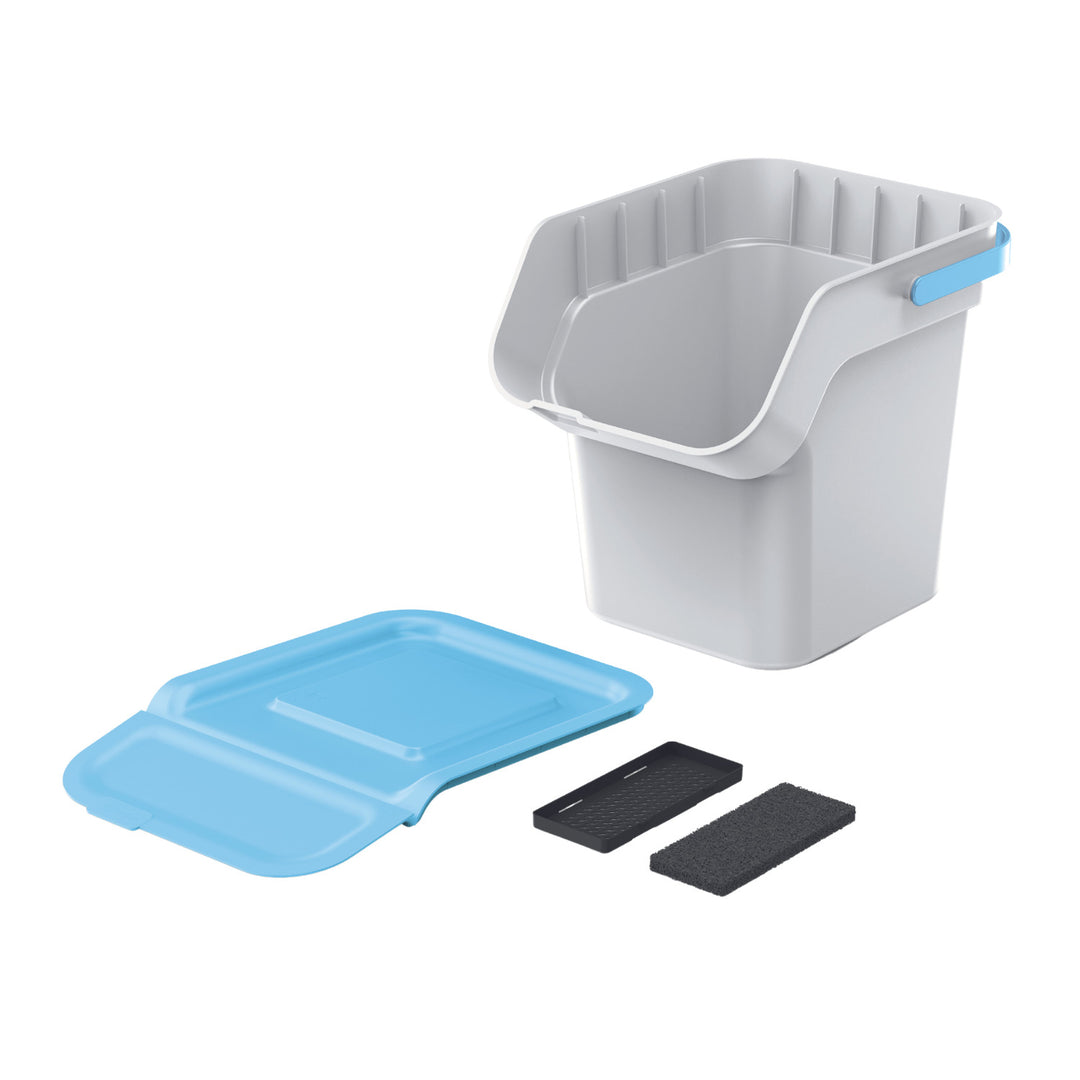 Papperskorgsset Keden, för källsortering, 4x20 liter, aska, Kaddi Q Set