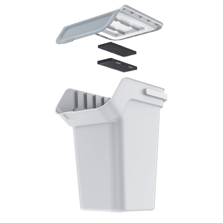 Keden soptunna, aktivt kolfilter, 25 liter, aska, Kaddi Q