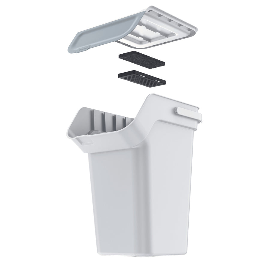 Keden soptunna, aktivt kolfilter, 25 liter, aska, Kaddi Q
