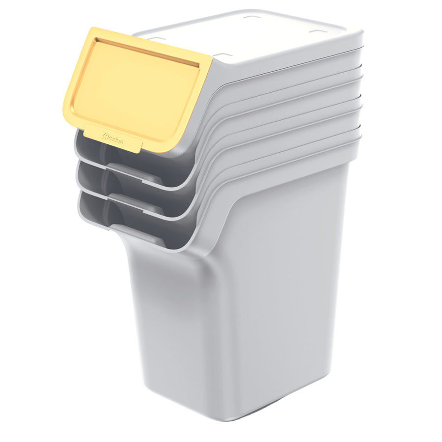 Soptunna Keden, för källsortering, 4x20 liter, aska, Stapelbox