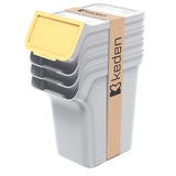 Soptunna Keden, för källsortering, 4x20 liter, aska, Stapelbox