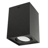 Maclean tub / utanpåliggande armatur, strålkastare, halogen, fyrkantig, aluminium, glödlampa 5W GU10, 80x80x115mm, svart färg, MCE426 B +