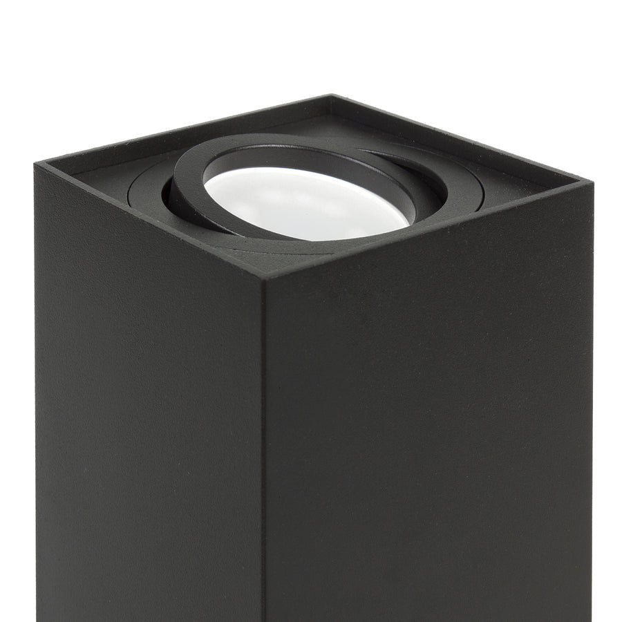Maclean tub / utanpåliggande armatur, strålkastare, halogen, fyrkantig, aluminium, glödlampa 5W GU10, 80x80x115mm, svart färg, MCE426 B +