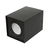 Maclean tub / utanpåliggande armatur, strålkastare, halogen, fyrkantig, aluminium, glödlampa 5W GU10, 80x80x115mm, svart färg, MCE426 B +