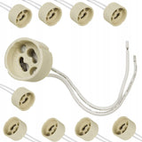 10x Maclean anslutningssockel, GU10 keramisk sockel, 250V~, Max. märkström 2A, Kabellängd 14cm, MCE428