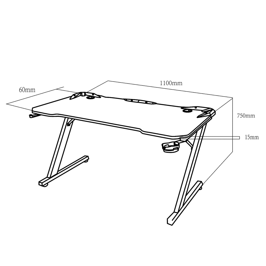 Maximera din spelupplevelse med Svart Gamingbord från NanoRS. Stödjer upp till 150 kg, justerbar höjd (750 mm), rymlig (110x60x1,5 cm), med mugghållare och hörlurshållare. Modell: RS345.