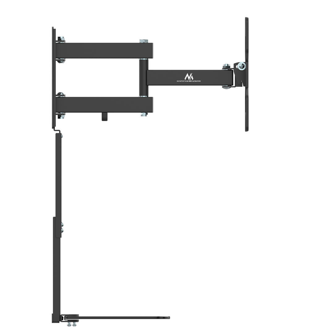 Maclean MC-771A TV-fäste med DVD-hylla passar skärmar med VESA 200x200, 23"-43", och bär upp till 25kg.