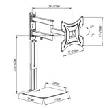 Maclean MC-771A TV-fäste med DVD-hylla passar skärmar med VESA 200x200, 23"-43", och bär upp till 25kg.