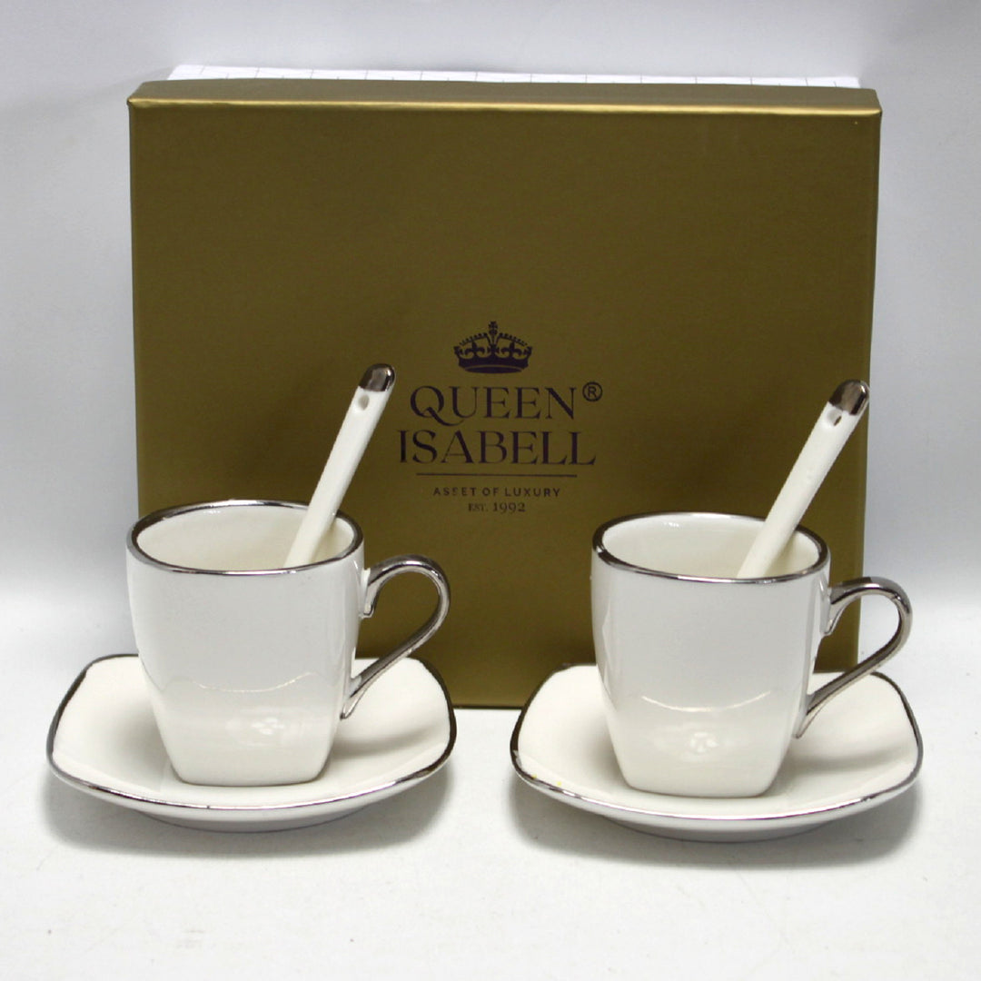 Espressokoppar porslinsset med tallrikar Queen Isabell W23SV06-06471