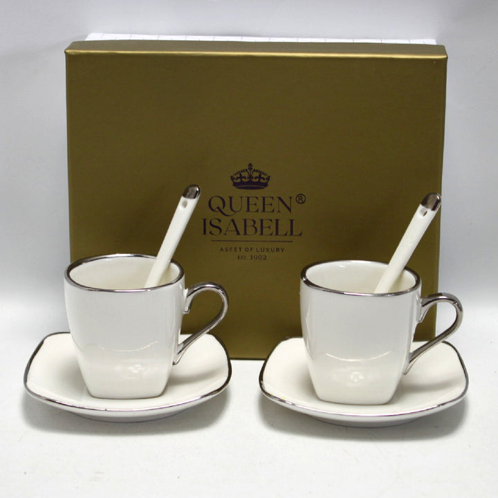 Espressokoppar porslinsset med tallrikar Queen Isabell W23SV06-06471