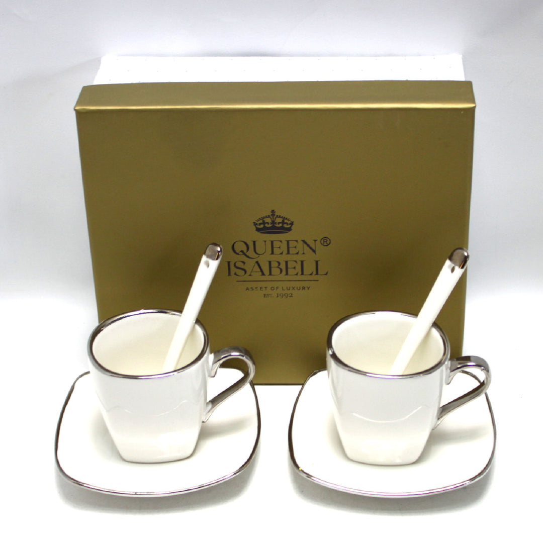 Espressokoppar porslinsset med tallrikar Queen Isabell W23SV06-06471