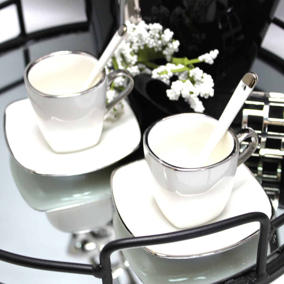 Espressokoppar porslinsset med tallrikar Queen Isabell W23SV06-06471