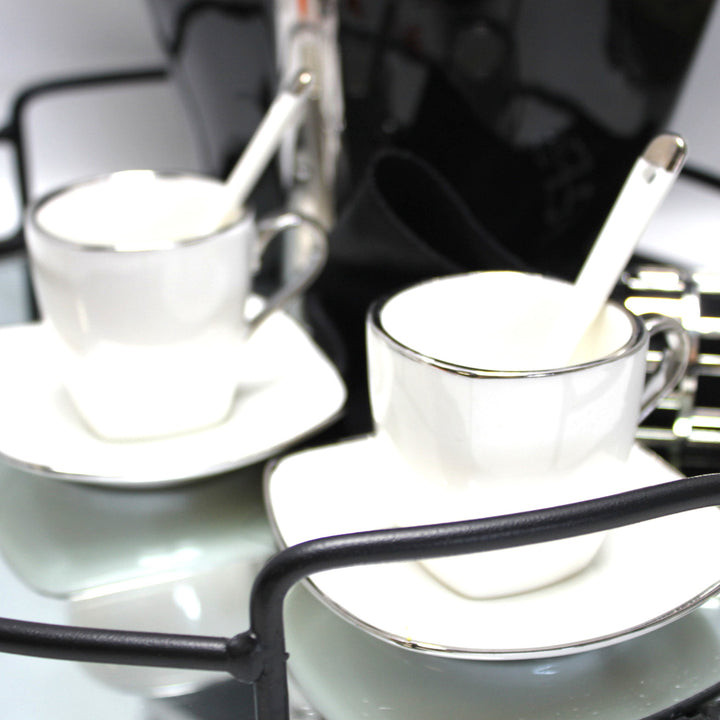 Espressokoppar porslinsset med tallrikar Queen Isabell W23SV06-06471