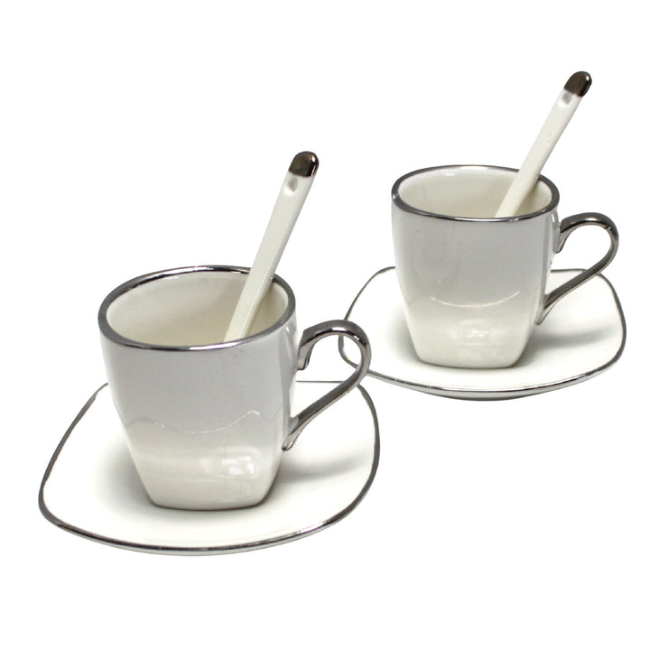 Espressokoppar porslinsset med tallrikar Queen Isabell W23SV06-06471