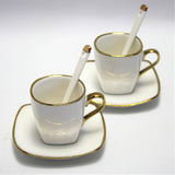 Espressokoppar porslinsset med tallrikar Queen Isabell W23GD06-06464