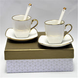 Espressokoppar porslinsset med tallrikar Queen Isabell W23GD06-06464