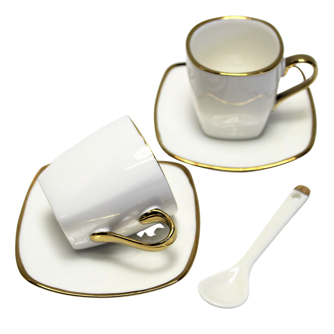 Espressokoppar porslinsset med tallrikar Queen Isabell W23GD06-06464