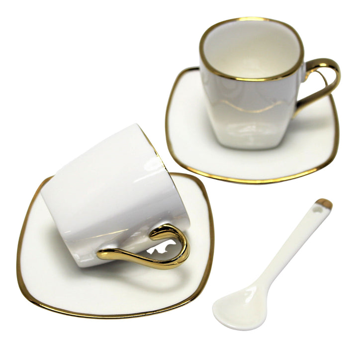 Espressokoppar porslinsset med tallrikar Queen Isabell W23GD06-06464