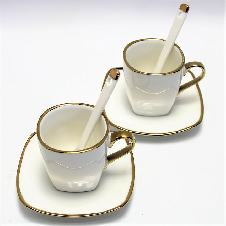 Espressokoppar porslinsset med tallrikar Queen Isabell W23GD06-06464