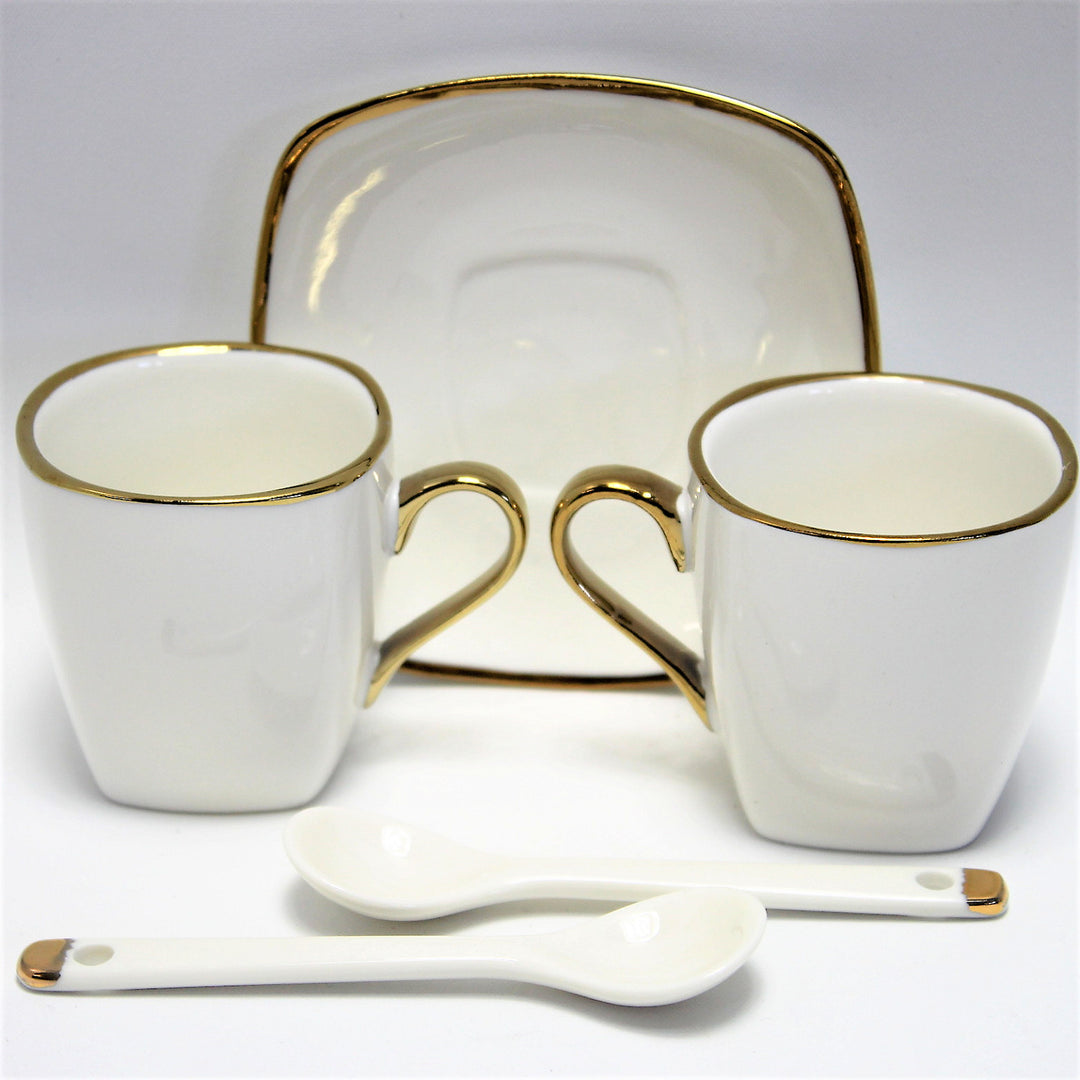 Espressokoppar porslinsset med tallrikar Queen Isabell W23GD06-06464
