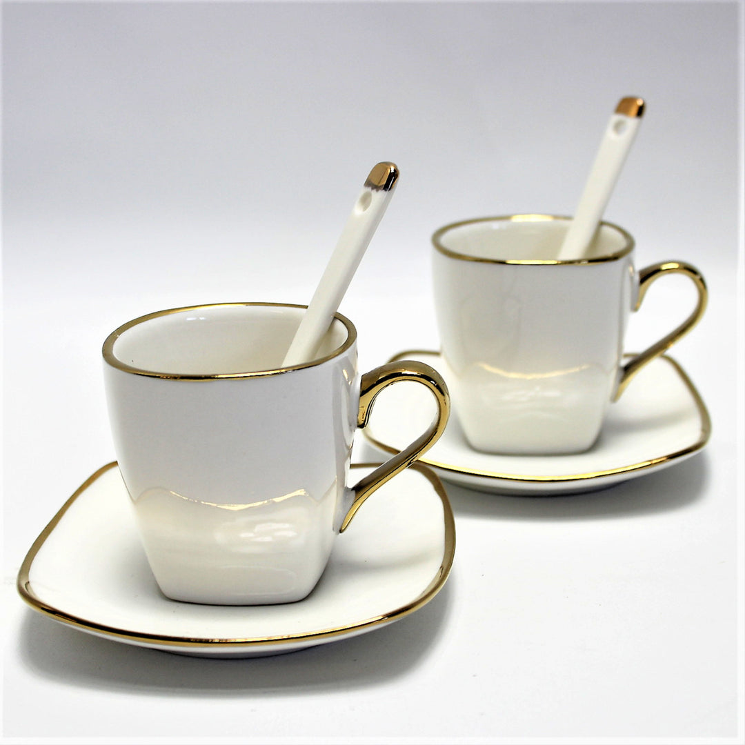 Espressokoppar porslinsset med tallrikar Queen Isabell W23GD06-06464