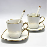 Espressokoppar porslinsset med tallrikar Queen Isabell W23GD06-06464