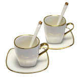 Espressokoppar porslinsset med tallrikar Queen Isabell W23GD06-06464