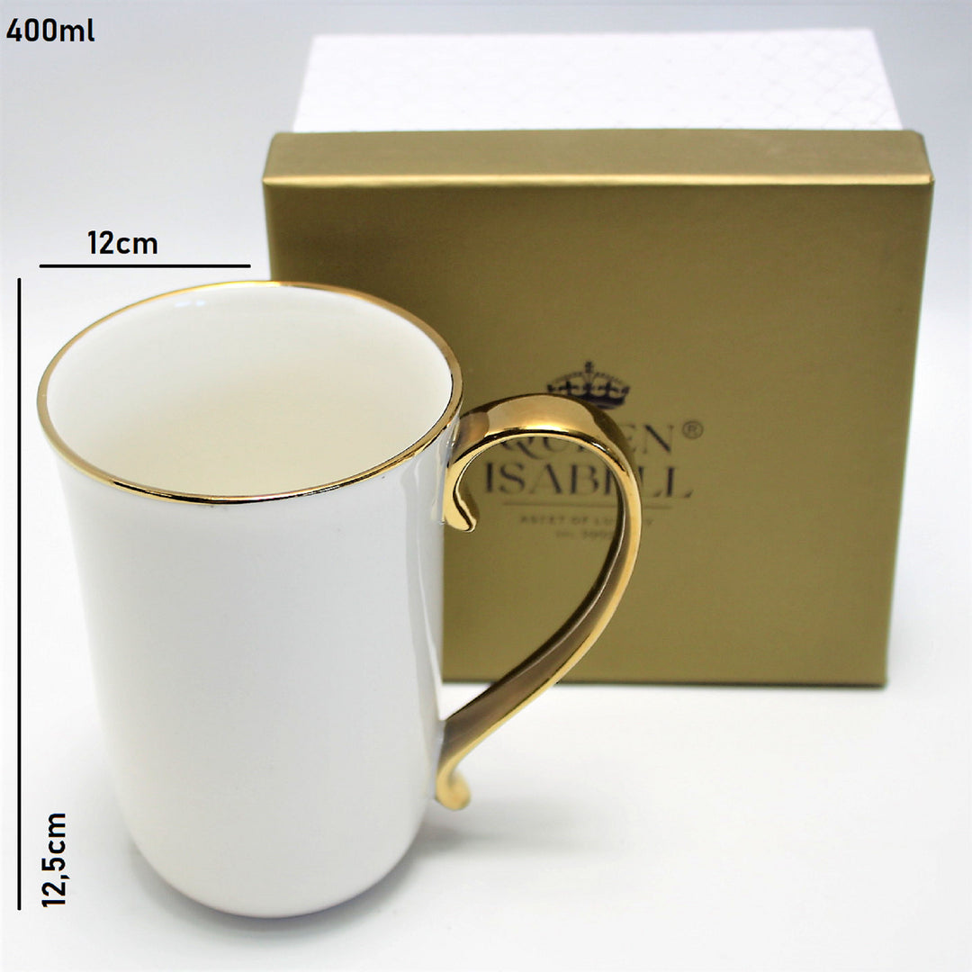 Stor kaffemugg i porslin 400ml Drottning Isabell W23GD59-06426