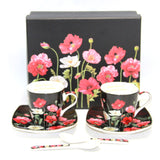 Espressokoppar porslinsset med tallrikar Queen Isabell W9PB06-09510