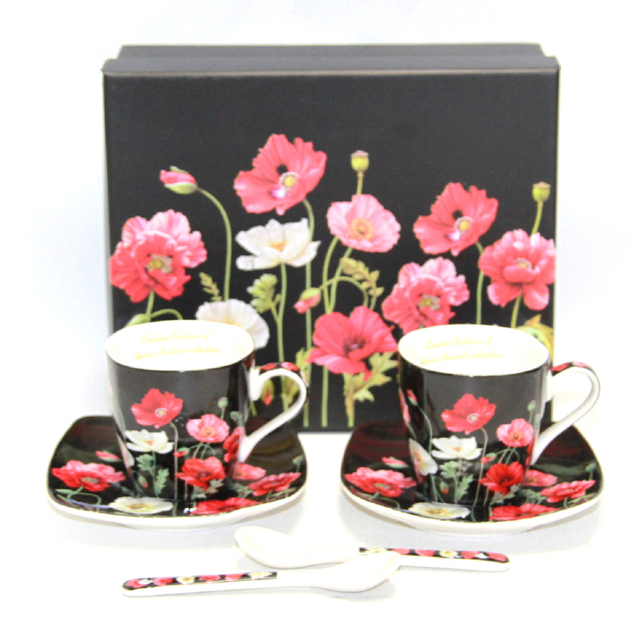 Espressokoppar porslinsset med tallrikar Queen Isabell W9PB06-09510